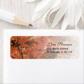 オレンジ色の紅葉差出人住所ラベル ラベル (インサイチュ)