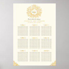 オレンジ色の紅葉結婚のサークルシート ポスター