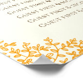 オレンジ色の紅葉結婚のサークルシート ポスター (角)