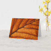 オレンジ色の紅葉 カード (黄色い花)