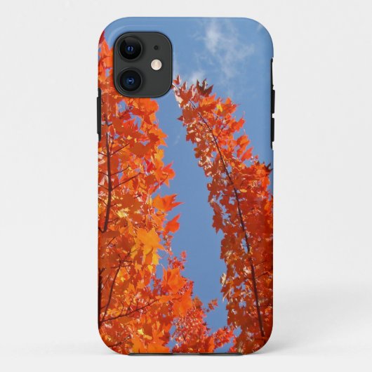 オレンジ色の紅葉 青空の携帯電話ケース Case-Mate iPhoneケース (裏面)