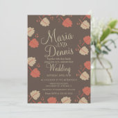 オレンジ色の素朴なテラコッタシンプル結婚式 招待状 (スタンド正面)
