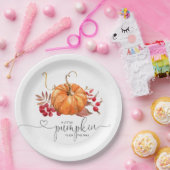 オレンジ色の素朴な秋カボチャの赤ちゃんシャワー ペーパープレート (パーティー)