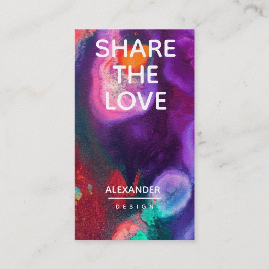 オレンジ色の紫の抽象芸術水の色の紹介 紹介カード (正面)