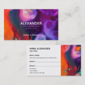 オレンジ色の紫の抽象芸術水の色の紹介 紹介カード (正面/裏面)