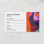 オレンジ色の紫の抽象芸術水の色の紹介 紹介カード (裏面)