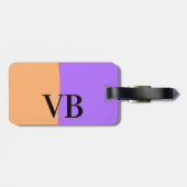 オレンジ色の紫無地のの追加の名前の文字モノグラム文字 ラゲッジタグ (裏面横)