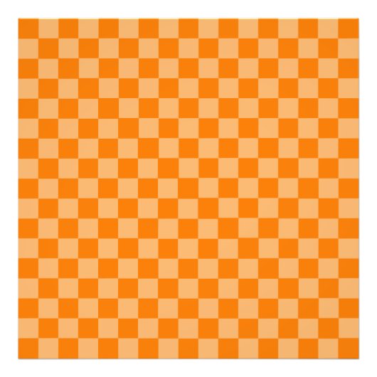 オレンジ色の組み合クラシックわせチェッカーボードバイSTaylor フォトプリント (正面)
