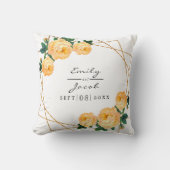 オレンジ色の結婚フローラエレガント金ゴールドグリッター幾何学的 クッション (正面)