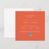 オレンジ色の結婚式QRコードRSVP (正面/裏面)