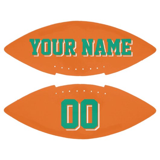 オレンジ色の緑と白のカスタムサッカー アメリカンフットボール (パネル)