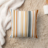 – オレンジ色の緑と白のストライプの装飾用クッション クッション (ブランケット)