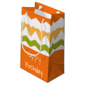 オレンジ色の緑と白 スモールペーパーバッグ (裏面アングル)