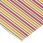 オレンジ色の緑と赤のテーブルクストライプのロ テーブルクロス (アングル)