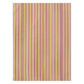 オレンジ色の緑と赤のテーブルクストライプのロ テーブルクロス (正面)