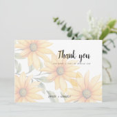 オレンジ色の緑のひまわり夏フローラありがとう 招待状 (スタンド正面)