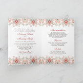 オレンジ色の緑のパターン結婚すべて 招待状 (内部)