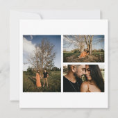 オレンジ色の緑のフローラ日付の保存フォト招待状 (裏面)