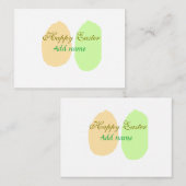 オレンジ色の緑の卵ハッピーイースター名前メッセージsimを追加 ノートカード (正面/裏面)