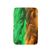 オレンジ色の緑の抽象芸術のぼやけた斑模様 バスマット (正面縦)