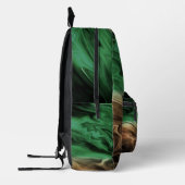 オレンジ色の緑の抽象芸術のぼやけた斑模様 プリントバックパック (左)