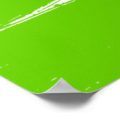 オレンジ色の緑の白黒ブラシストローク絵を描 ポスター (角)