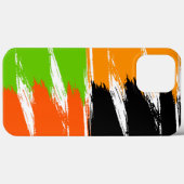 オレンジ色の緑の白黒ブラシストローク絵を描 Case-Mate iPhoneケース (裏面 (横))