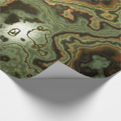 オレンジ色の緑色の瑪瑙の卵 ラッピングペーパー (角)