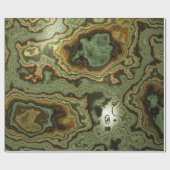 オレンジ色の緑色の瑪瑙の卵 ラッピングペーパー (フラット)