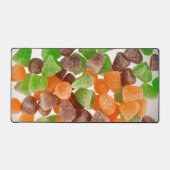 オレンジ色の緑色の赤いガム飴に砂糖を振りかけたもの デスクマット (正面)