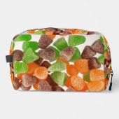 オレンジ色の緑色の赤いガム飴に砂糖を振りかけたもの ドップキット (正面)