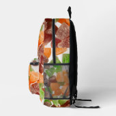 オレンジ色の緑色の赤いガム飴に砂糖を振りかけたもの プリントバックパック (右)