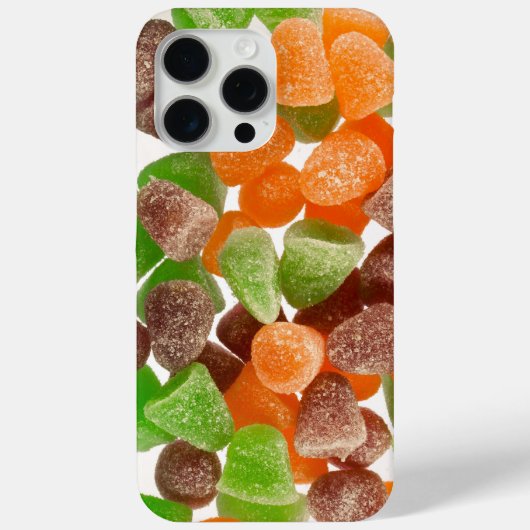 オレンジ色の緑色の赤いガム飴に砂糖を振りかけたもの Case-Mate iPhoneケース (裏面)