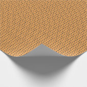 オレンジ色の編み込み生地の包装紙 ラッピングペーパー (角)