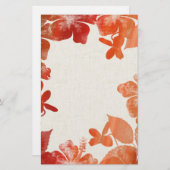 オレンジ色の縁どフローラ 便箋 (正面/裏面)