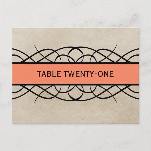 オレンジ色の縁ど表番はがき ポストカード (正面)