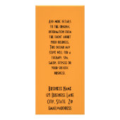 オレンジ色の縁取りBurlapテクスチャフラワーアートワーク ラックカード (裏面)