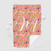 オレンジ色の繊細な山花。カスタム. ゴルフタオル (インサイチュ)