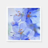 オレンジ色の繊細な紫色の花 スタンダードカクテルナプキン (正面)