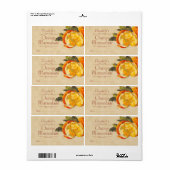 オレンジ色の缶詰ラベル ラベル (フルシート)