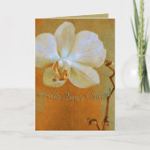 オレンジ色の美しいラン アート オーダーメイド カード (正面)