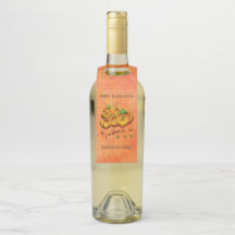 オレンジ色の背景とカボチャ