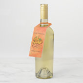 オレンジ色の背景とカボチャ ボトルネックタグ (アングル)