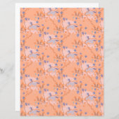 オレンジ色の背景に青いユニコーン紙シート (正面/裏面)