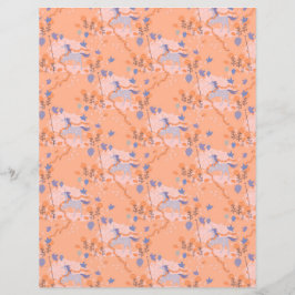 オレンジ色の背景に青いユニコーン紙シート