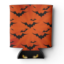 オレンジ色の背景のハロウィーンこうもり