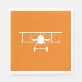 オレンジ色の背景の白い二面縦断 スタンダードランチョンナプキン