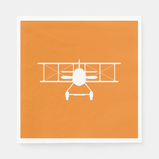 オレンジ色の背景の白い二面縦断 スタンダードランチョンナプキン (正面)