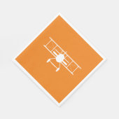 オレンジ色の背景の白い二面縦断 スタンダードランチョンナプキン (角)