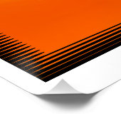 オレンジ色の背景を持つ黄色のフラクタル ポスター (コーナー)